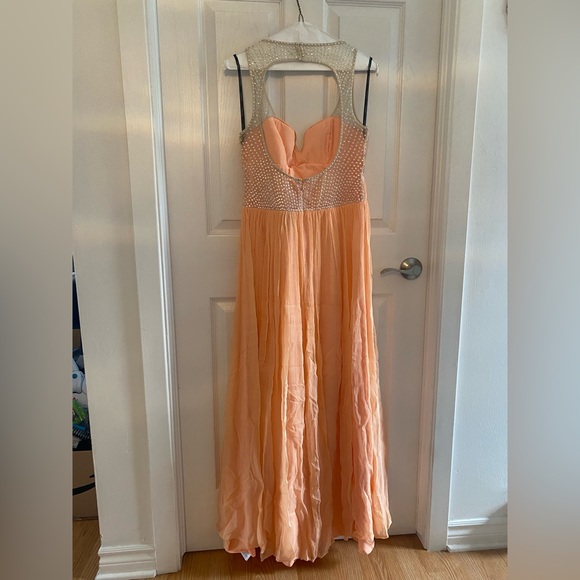 Marciano Silk and Sequence Salmon Color Dress - Picture 2 of 3